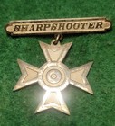 RARE WW1 PRE-WWII USMC US Marine Corps Military Army SHARPSHOOTER BADGE PIN-BACK — photo 1