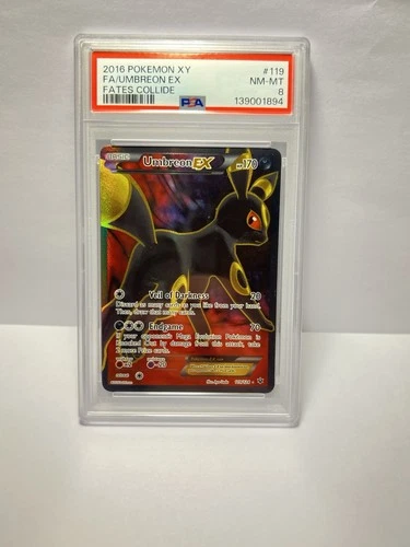 Pokémon Fates Collide Umbreon EX Full Art 119/124 Holo Ultra Rare PSA 8