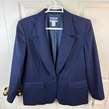New NWT Women's Pendleton Virgin Wool Blazer Blue Size 16 Workwear