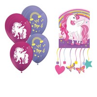 9-Tlg. Regenbogen Unicorn Einhorn Party Set FüR Kindergeburtstag