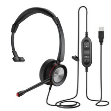 PC Headset with Microphone Noise Canceling, USB Computer Headset with Mic for...
