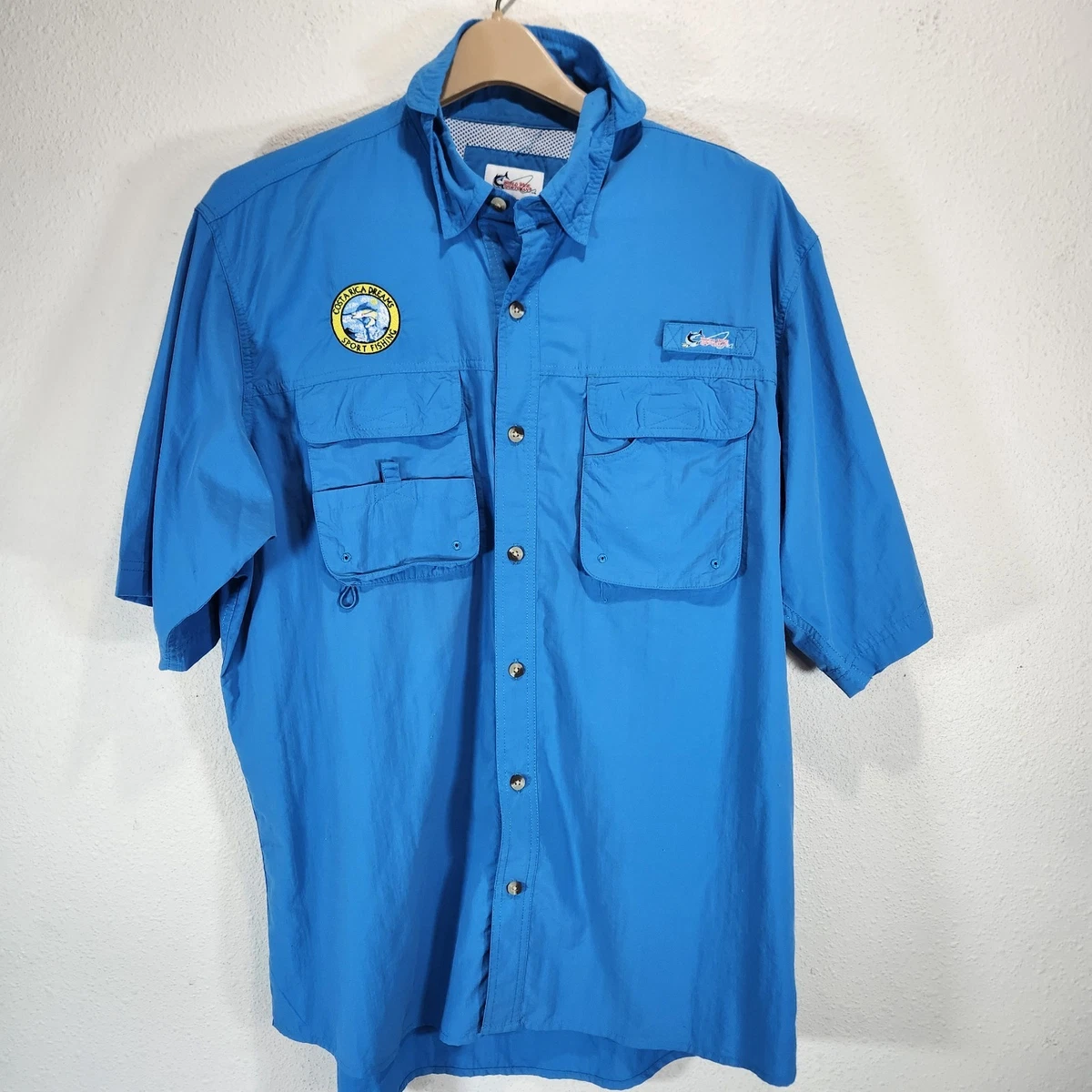 Chemise de pêche World Wide Sportsman bleu clair manches