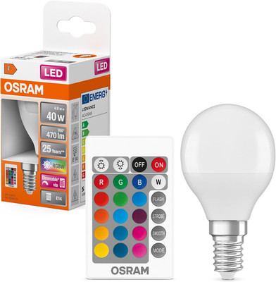 Osram STAR+ RGBW LED Lampe Mit E14 Sockel, Rgb-Farben per Fernbedienung Änderbar