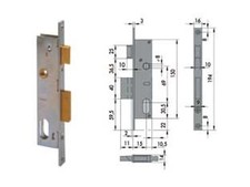 SERRATURA DA INFILARE PER MONTANTI CATENACCIO E SCROCCO 1 MAND. 44220- - mm.1...