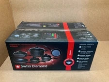 Swiss Diamond 10 Piece Set - Diamond Enforced Aluminum Non Stick, Grey