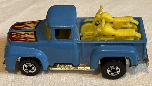 1978 Vintage Hot Wheels 56’ Ford F-100 Pickup Truck Hi-Tail Hauler & Motorcycles