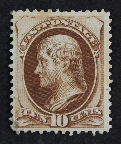 CKStamps: US Stamps Collection Scott#188 10c Jefferson Unused Regum Tiny Thin