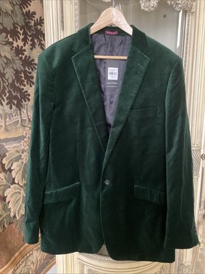 Samuel Windsor Velvet Jacket UK 44 L Emerald /green Blazer Formal Evening New
