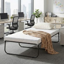 Metal Daybed Frame Single Size Sofa Bed w/ Classic Headboard