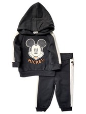 Disney Infant Boys Baby Outfit Gray White Mickey Mouse Sweatsuit Set 12m