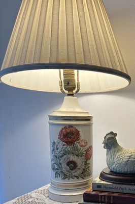 MCM  Phil Mar - Floral Canister Floral Table Lamp 