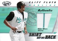 2002 Donruss Leaf Cliff Floyd Game Worn Jersey