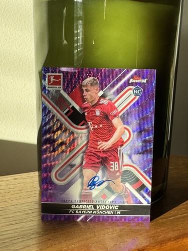 2021-22 Topps Finest Bundesliga Gabriel Vidovic Purple Wave Auto/80 Rookie #22