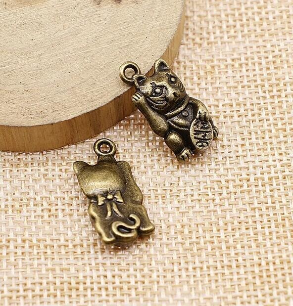 専用　lucky cat 8pcs 23x11mm Alloy Charm Lucky Cat Chinese Lucky Cat Pendant