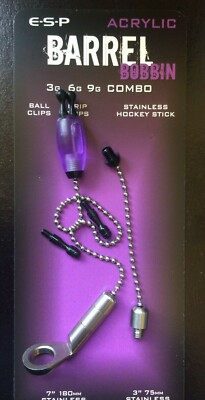 ESP CARP FISHING ACRYLIC BARREL BOBBIN / INDICATOR KIT PURPLE