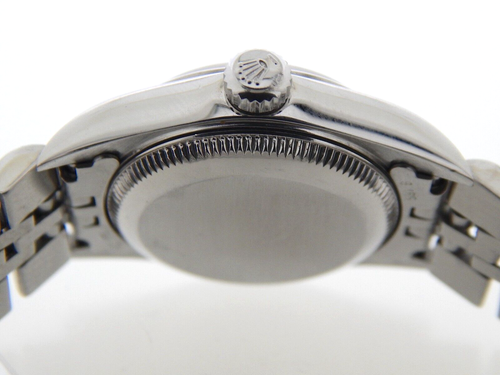 Ladies Rolex Stainless Steel Oyster Perpetual Watch w/Salmon Arabic Dial 76080 - Picture 6 of 7