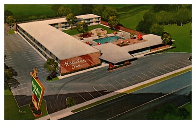 Clanton AL Alabama Holiday Inn Artist Rendering Aerial View Chrome Postcard