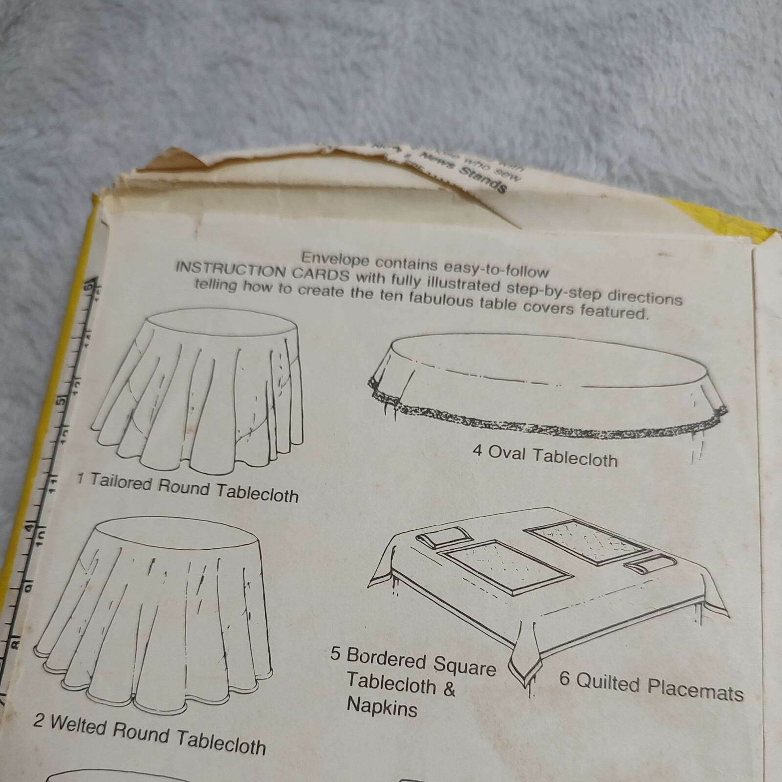 Tablecloth Sewing Pattern Simplicity Instruction Cards # 120 Table ...