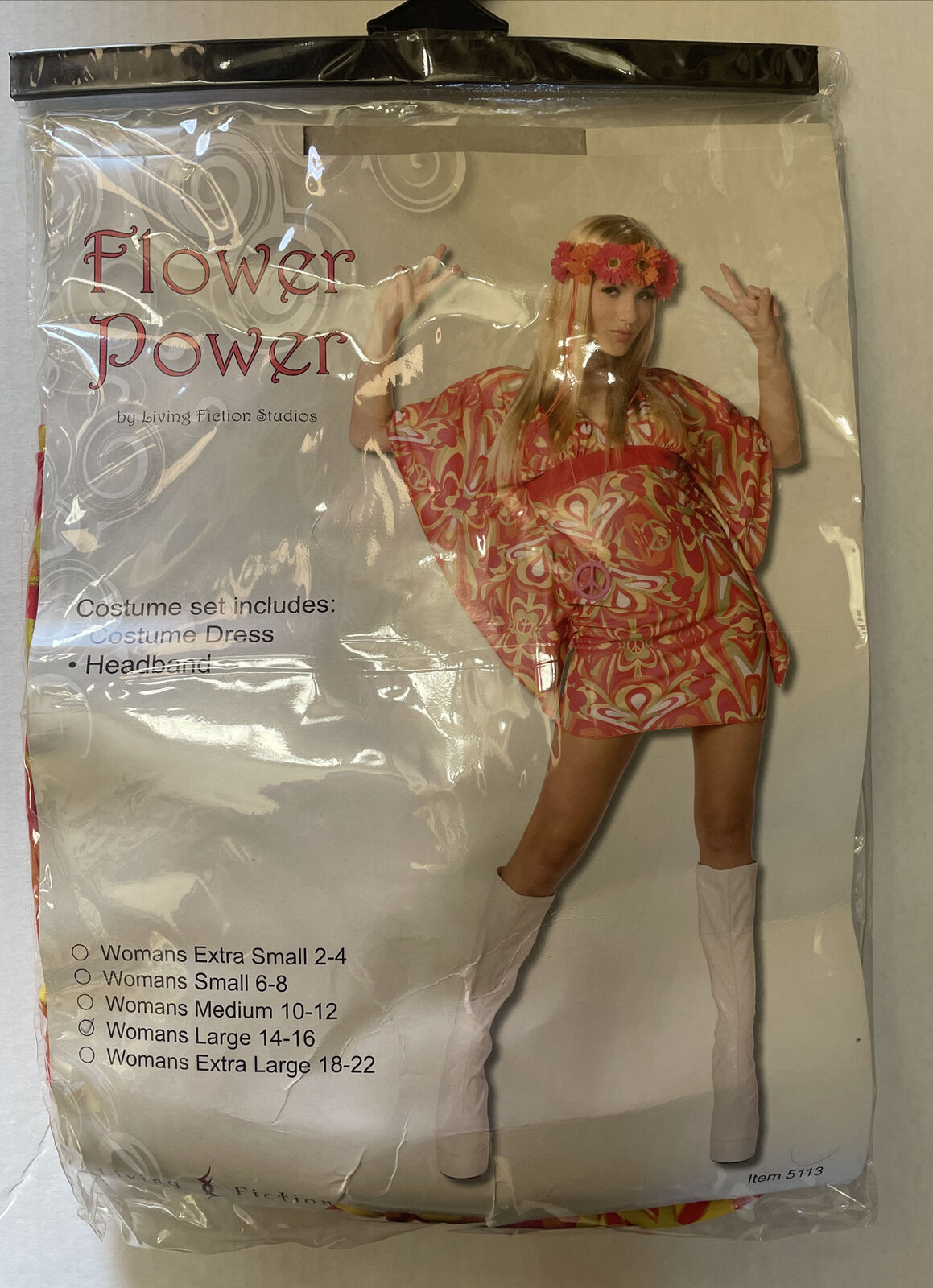 Flower Power 70’s Costume Women’s Size Large - image 1