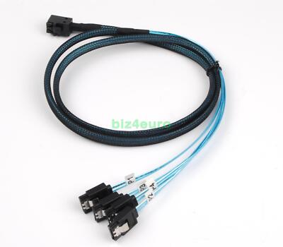 Internal Mini SAS HD SFF-8643 Host to 4 SATA 7pin Festplatten Data Raid Kabel 1M