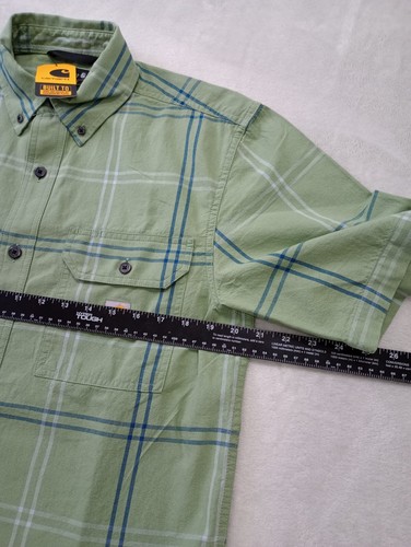 Carhartt Rugged Flex Mens Shirt S/S Relaxed Fit Green Plaid Lightweight Sz Small - Picture 5 of 9