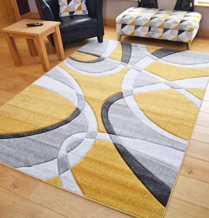 Ochre Mustard Grey Rugs Modern Style Soft Thick Rug Small Extra Large Mat Cheap
Opens in a new windo