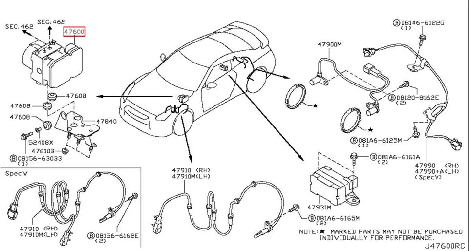Actuador ABS NISSAN OEM 47660-JF04A para R35 GT-R 03.2009-11.2010 Foto 3 de 4