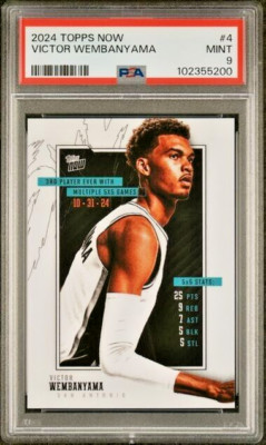 Victor Wembanyama 2024 Topps Now #4 PSA 9 - 3rd Player with Multiple 5X5