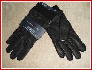 tommy hilfiger leather gloves