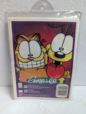 Vintage GARFIELD PAWS decorated notebook paper and envelopes UNOPENED NOS 11