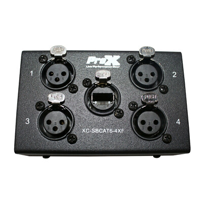 PROX 4 Channel RJ45 Cat5, 5E or 6 Audio/DMX Snake Box w/ 4 XLR Female