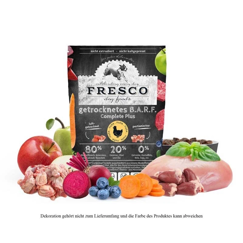 FRESCO Trockenbarf Complete Plus Huhn Hundefutter Trockenfutter Hund