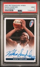 2007 Rittenhouse WNBA Autograph Nakia Sanford PSA 9 Kansas Jayhawks Mystics