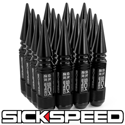 SICKSPEED 16PC BLACK SPIKED 3 PC LUG NUT 108MM FOR KAWASAKI TERYX