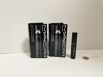 2 MAC Stack Mascara Superstack Mega Brush Mascara Black 0.1 fl oz 3mL Travel