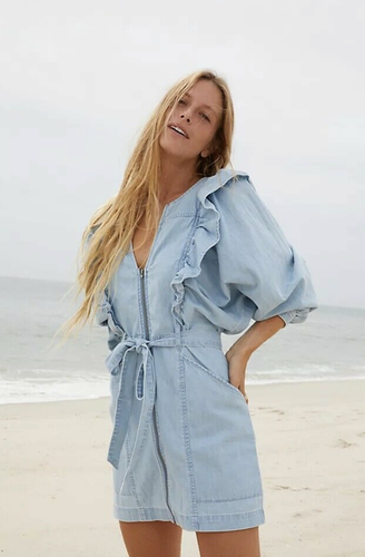 Free People Imogene Denim Mini Dress 