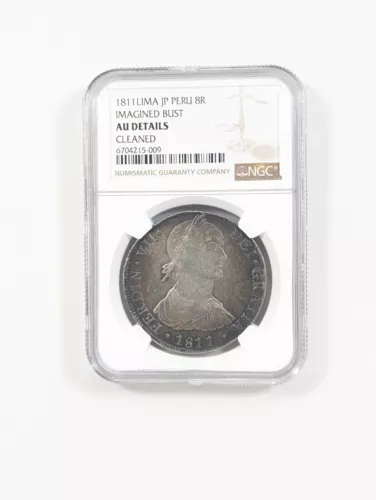 1811 Lima JP Peru Silver 8 Reales Imagined Bust NGC AU Details ~Toned 🌈
