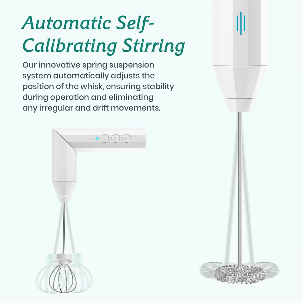 Milk Frother Handheld,USB-C Rechargeable Coffee Frother Wand, Electric drink ...