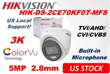 Ⲏіkvіsіon 5MP 3K DS-2CE70KF0T-MFS 4IN1 Analog Dual Light ColorVu w/MIc 2.8mm