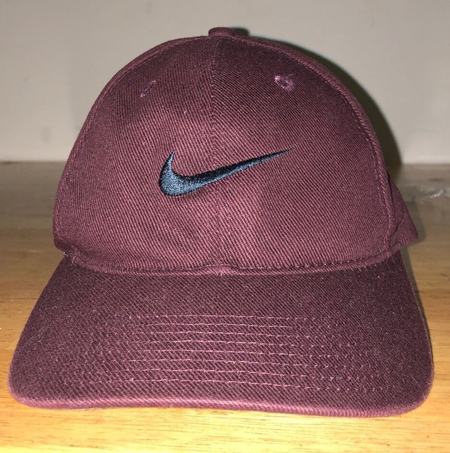 Vintage Early 1990s Nike Baseball Hat Vtg Cap Designer Hat Maroon Osfa