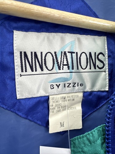 Vintage Innovations by Izzy Vibrant Colorblock Adjustable Waist Windbreaker Sz M - Picture 7 of 13