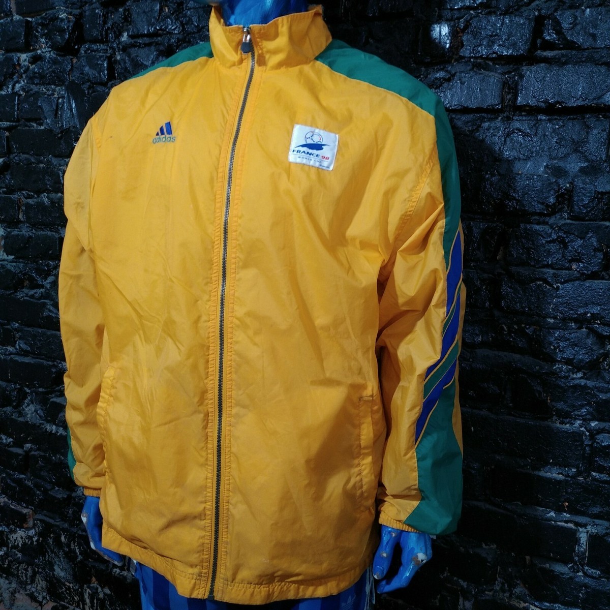 Brazil Team Adidas Vintage Jacket With Zipped France 98 World Cup