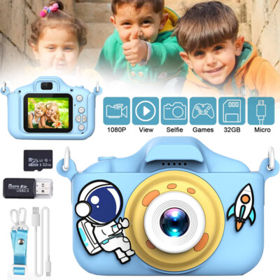 Mini Kinderkamera Digitalkamera HD Selfie Kamera Kinder Fotokamera mit 32G Karte