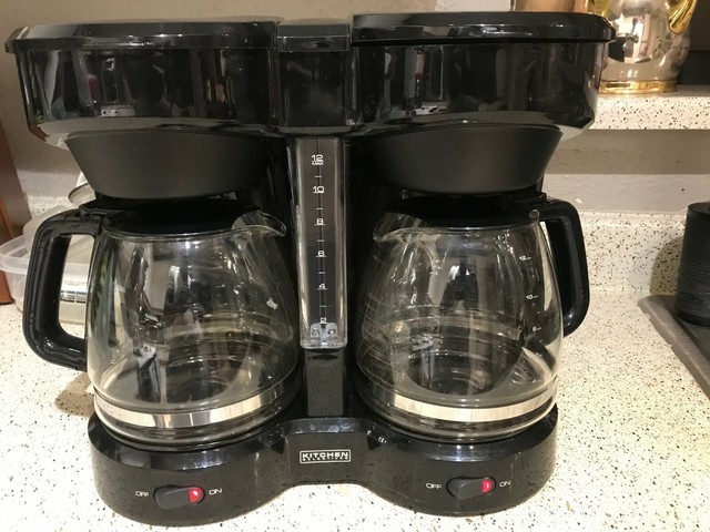 Kitchen Selectives Coffee Maker Cm302bl Dual Carafe 12Cup Drip, Black