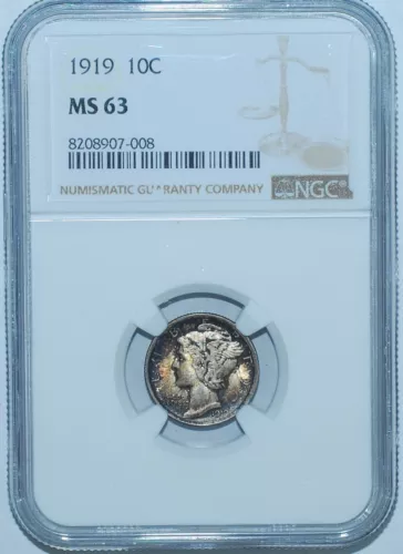 1919 P NGC MS63 Mercury Silver Dime