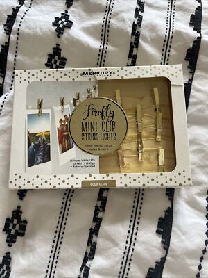 Brandneu Firefly Mini Gold Clip warmweiße LED Lichterkette 15 Fuß 16 Clips