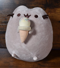   Pusheen Ice Cream Plush 9" Gray Cat Stuffed Animal   Kawaii, Soft  Adorable 