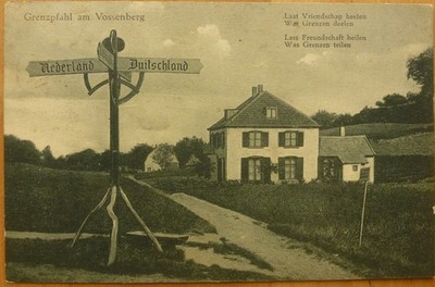 Postcard border stake Germany-Netherlands Vossenberg 1910 Kranenburg Kleve inn