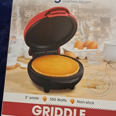 MyMini Griddle Electric Non-Stick 5'' 550W Red Round Glossy Plastic Metal Model