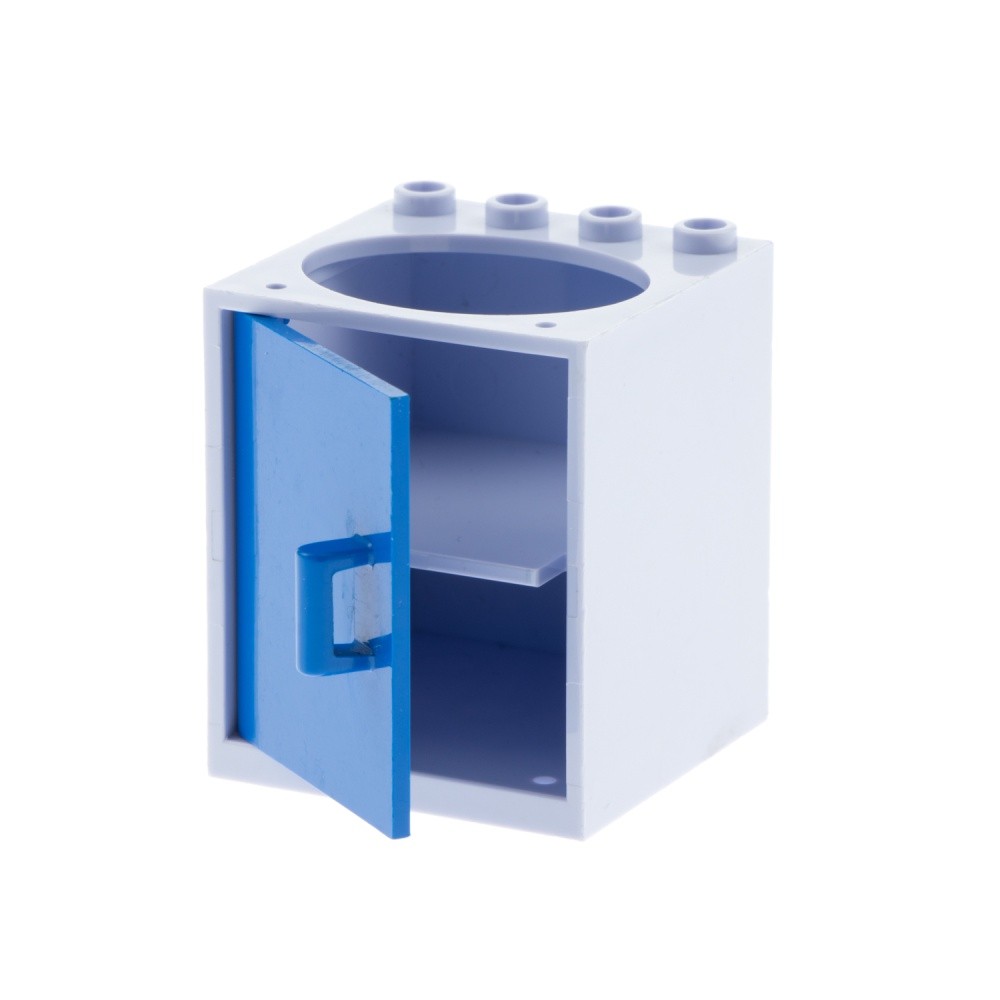 1X Lego Belville Cabinet 4X4X4 Light Purple Cutout Door Blue Furniture 6196 6197